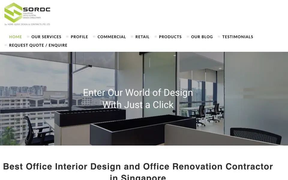 Singapore Office & Retail Design Consultants (SORDC) website homepage, 4 Oct 2026