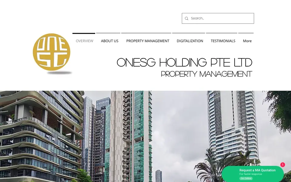 OneSG website homepage, 4 Oct 2026