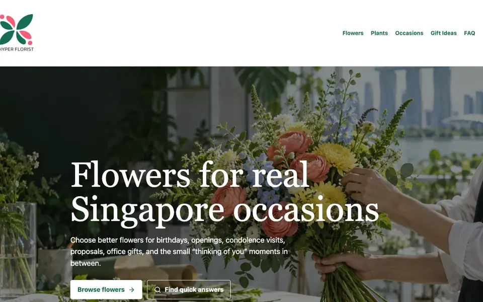 OnlineFloristSingapore website homepage, 4 Oct 2026