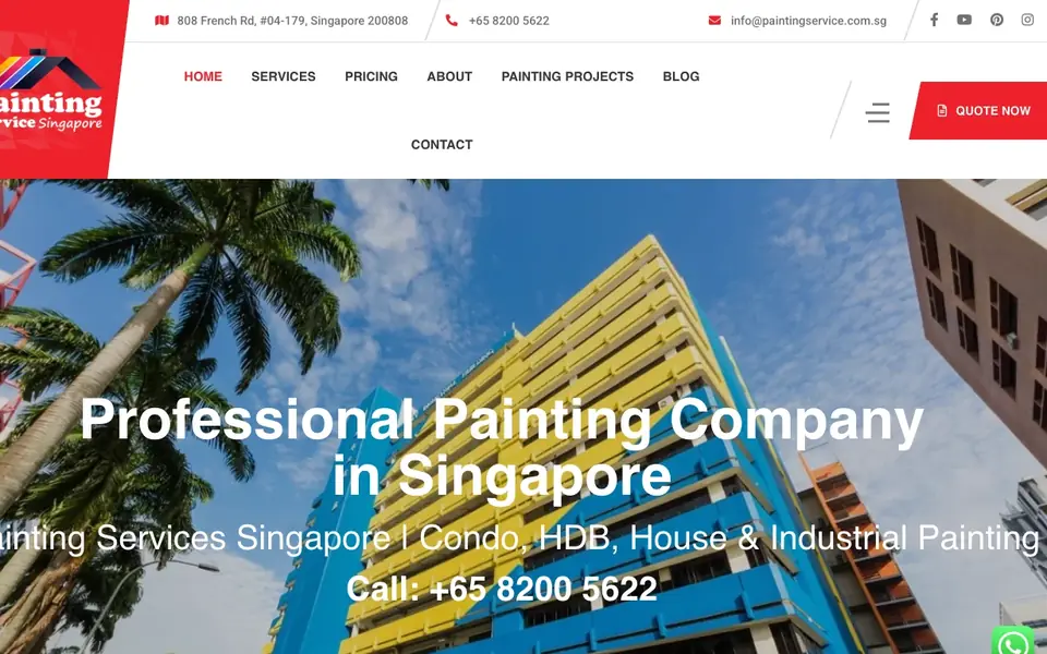 Painting Singapore website homepage, 4 Oct 2026