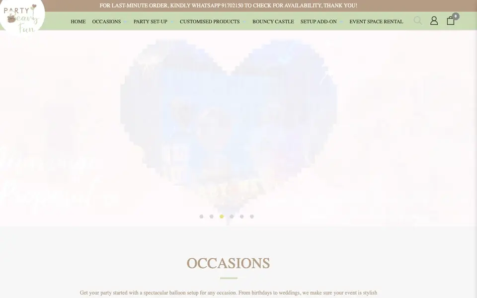 Party Beary Fun website homepage, 4 Oct 2026