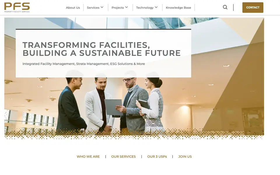 Property Facility Services website homepage, 4 Oct 2026