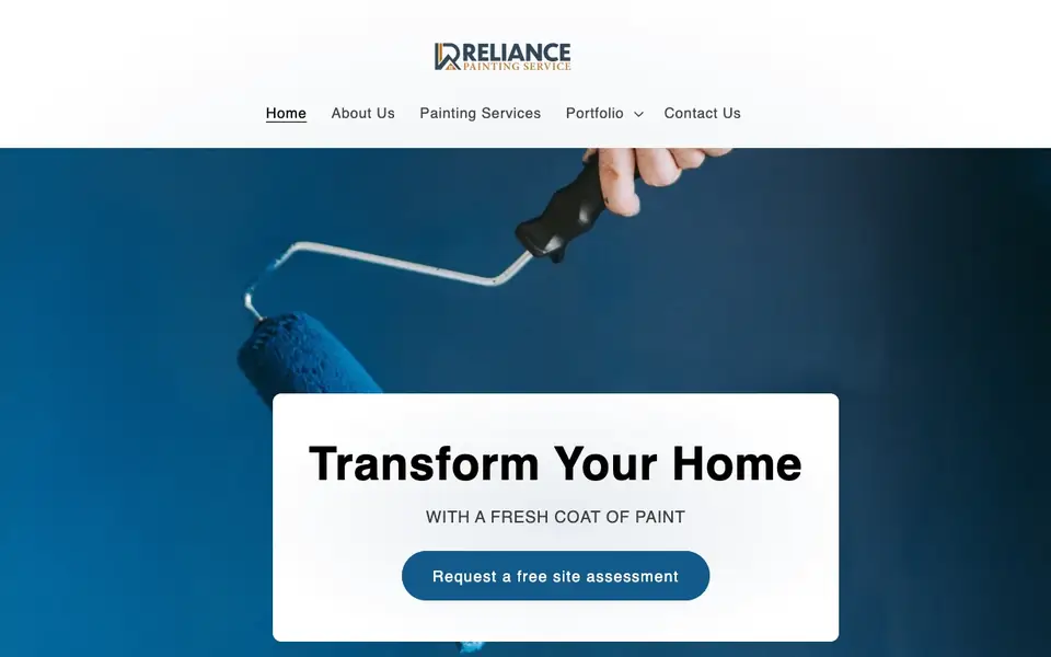 Reliance Paints website homepage, 4 Oct 2026