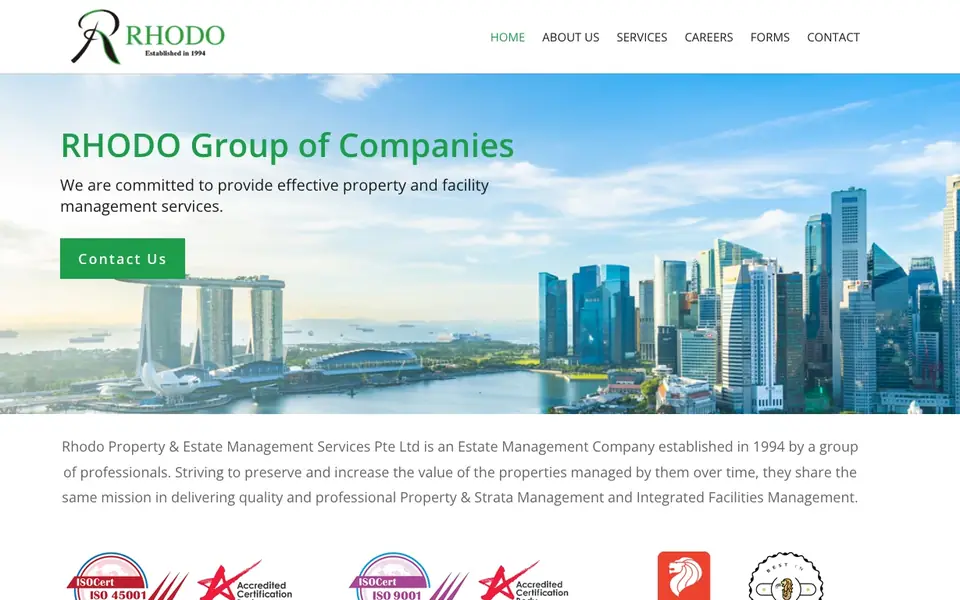 Rhodo Property & Estate Management Services website homepage, 4 Oct 2026