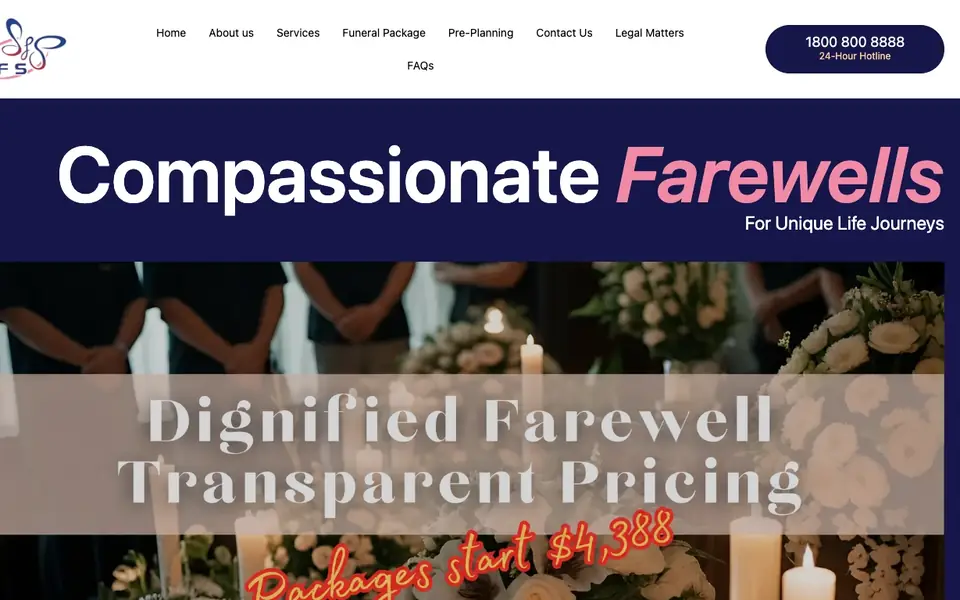 Singapore Funeral Services (SFS) website homepage, 4 Oct 2026