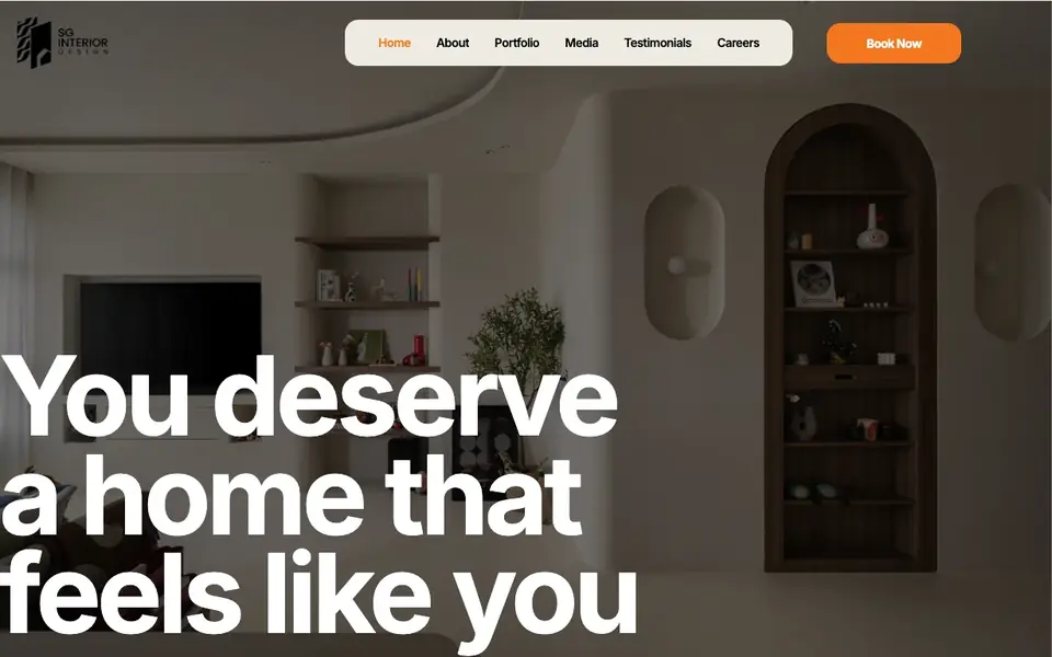 SG Interior Design website homepage, 4 Oct 2026