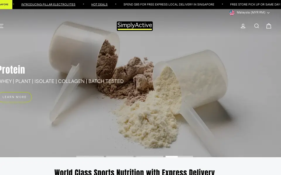Simply Active Pte Ltd website homepage, 4 Oct 2026