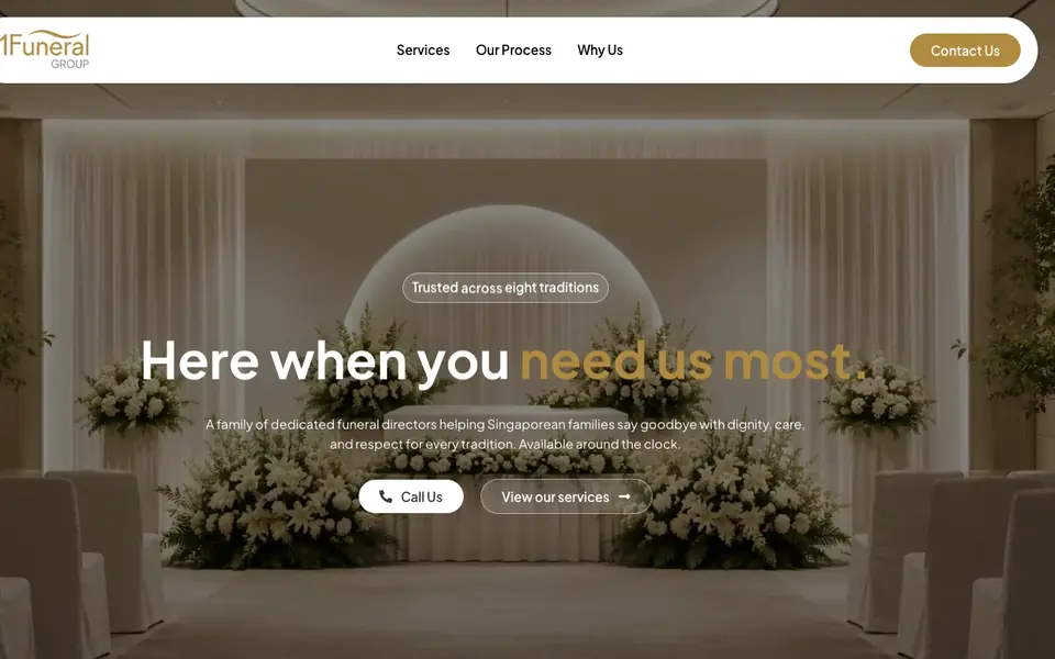 SK Funeral Group website homepage, 4 Oct 2026