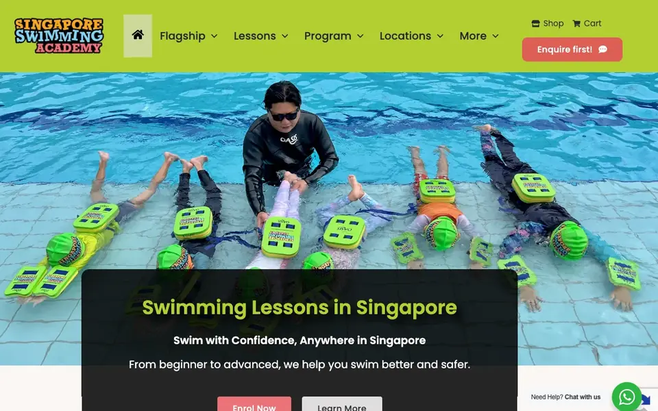 Yishun Swimming Lessons website homepage, 4 Oct 2026