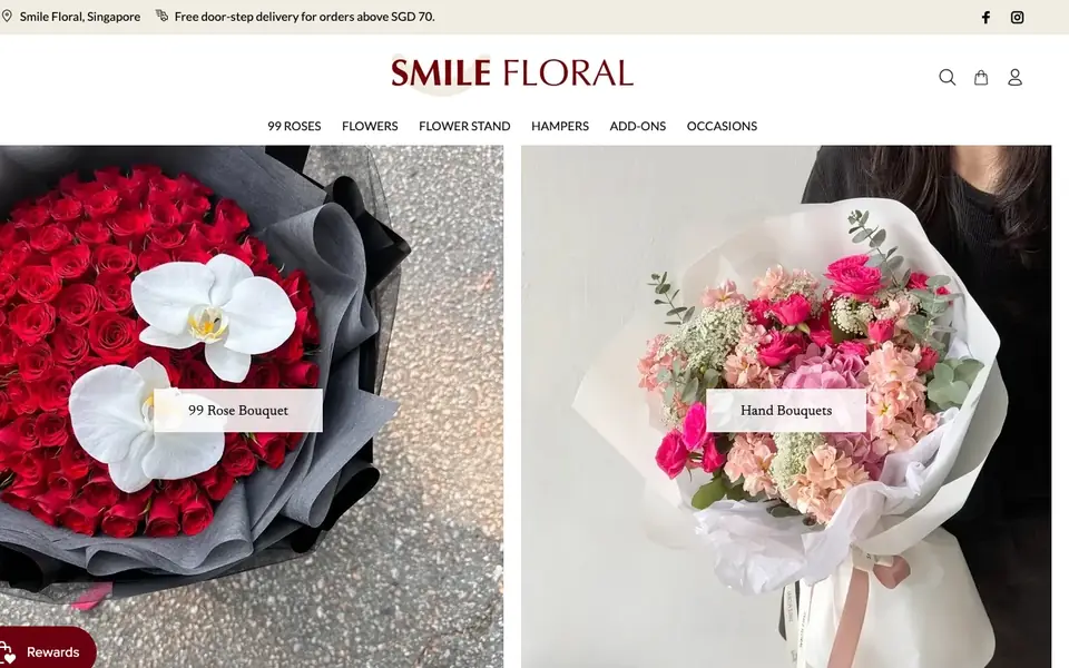 Smile Floral website homepage, 4 Oct 2026