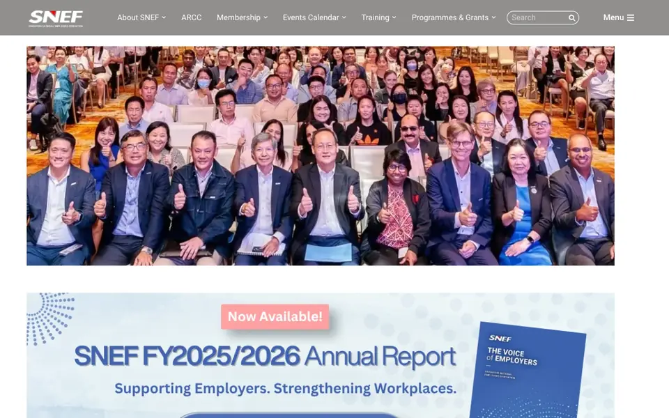 SNEF Corporate Learning Centre (CLC) website homepage, 4 Oct 2026