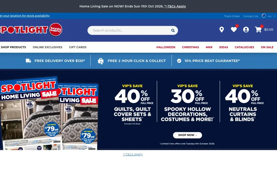 Spotlight website homepage, 4 Oct 2026