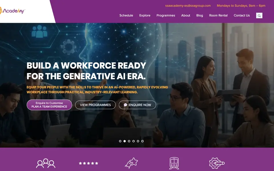 SSA Academy website homepage, 4 Oct 2026
