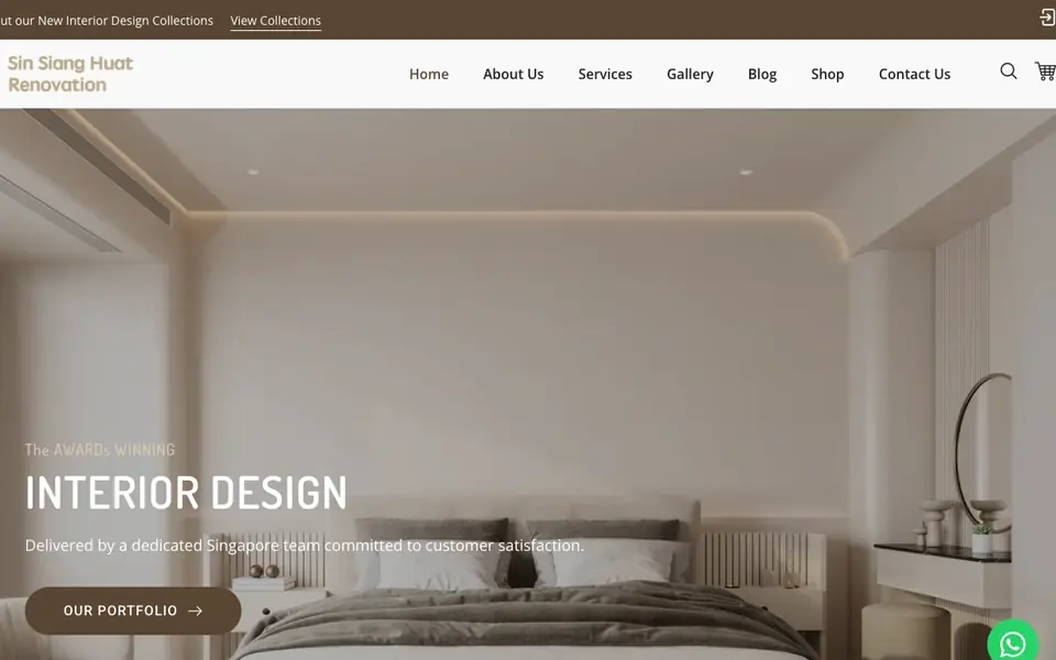 Sin Siang Huat Renovation website homepage, 4 Oct 2026