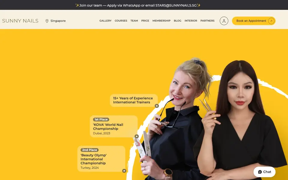 Sunny Nails website homepage, 4 Oct 2026