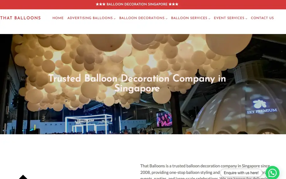 That Balloons website homepage, 4 Oct 2026
