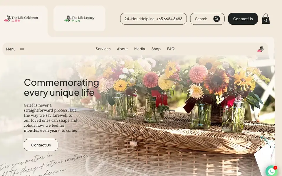 The Life Celebrant website homepage, 4 Oct 2026