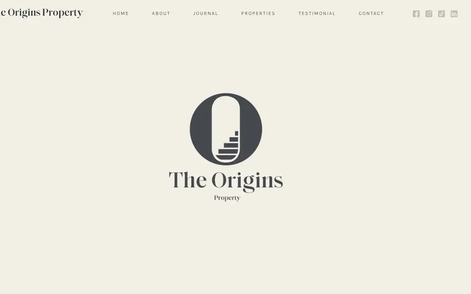 The Origins Property website homepage, 4 Oct 2026