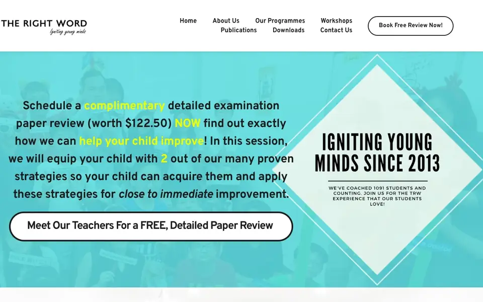 The Right Word website homepage, 4 Oct 2026