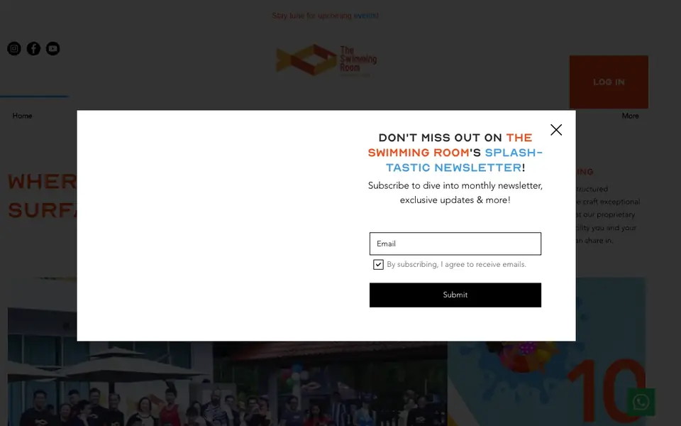 The Swimming Room Pte Ltd website homepage, 4 Oct 2026