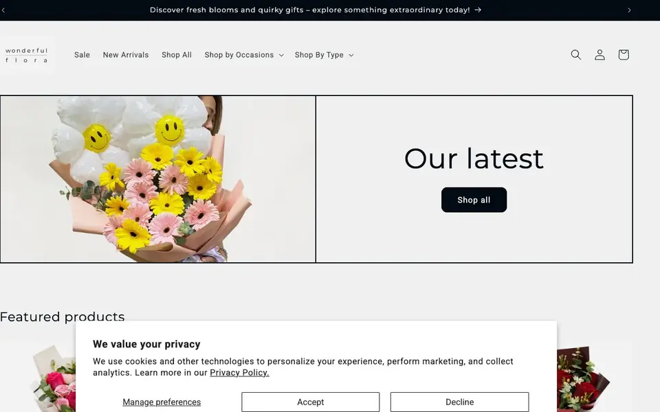Wonderful Flora website homepage, 4 Oct 2026