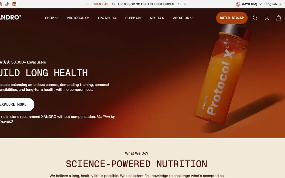 Xandro Lab HQ website homepage, 4 Oct 2026